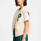 POM Amsterdam Gilets GILET - Teddy Baseball Ecru