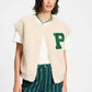 POM Amsterdam Gilets GILET - Teddy Baseball Ecru