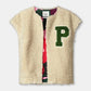POM Amsterdam Gilets GILET - Teddy Baseball Ecru