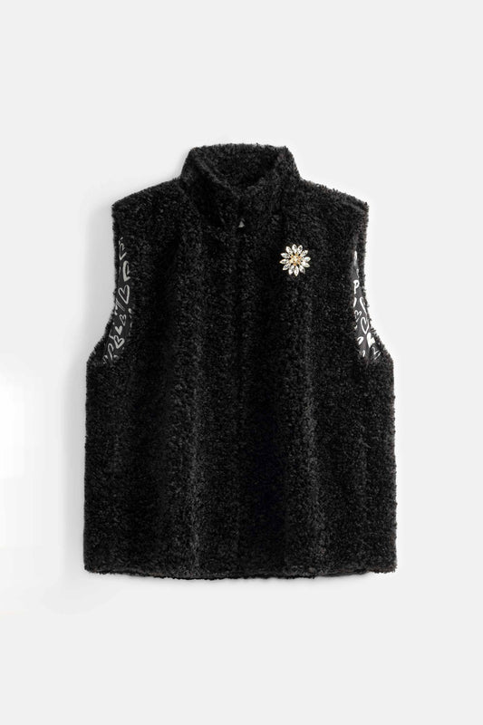 POM Amsterdam Gilets GILET - Teddy Love Black