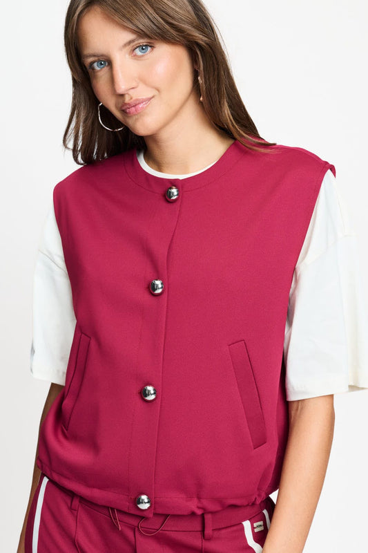 POM Amsterdam Gilets Red / 34 GILET - Gaya Burgundy Red