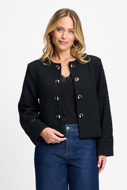 POM Amsterdam Jackets Black / 34 JACKET - Donna Tweed Black