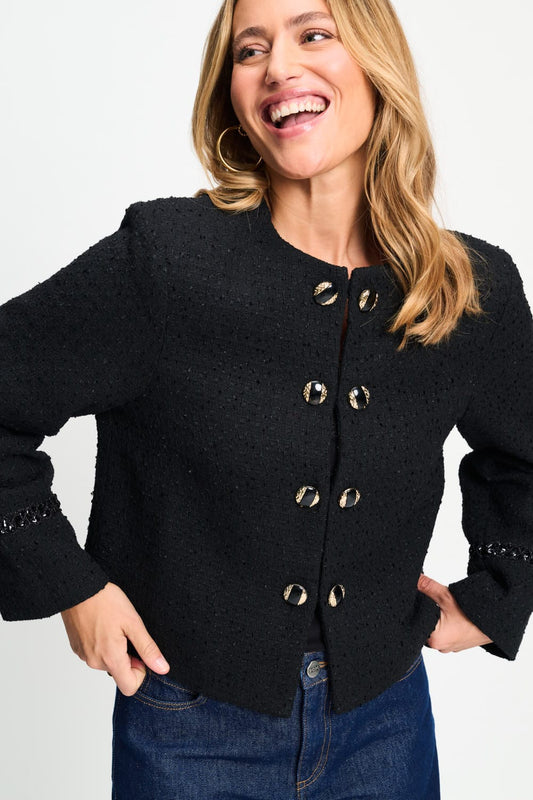 POM Amsterdam Jackets Black / 34 JACKET - Donna Tweed Black