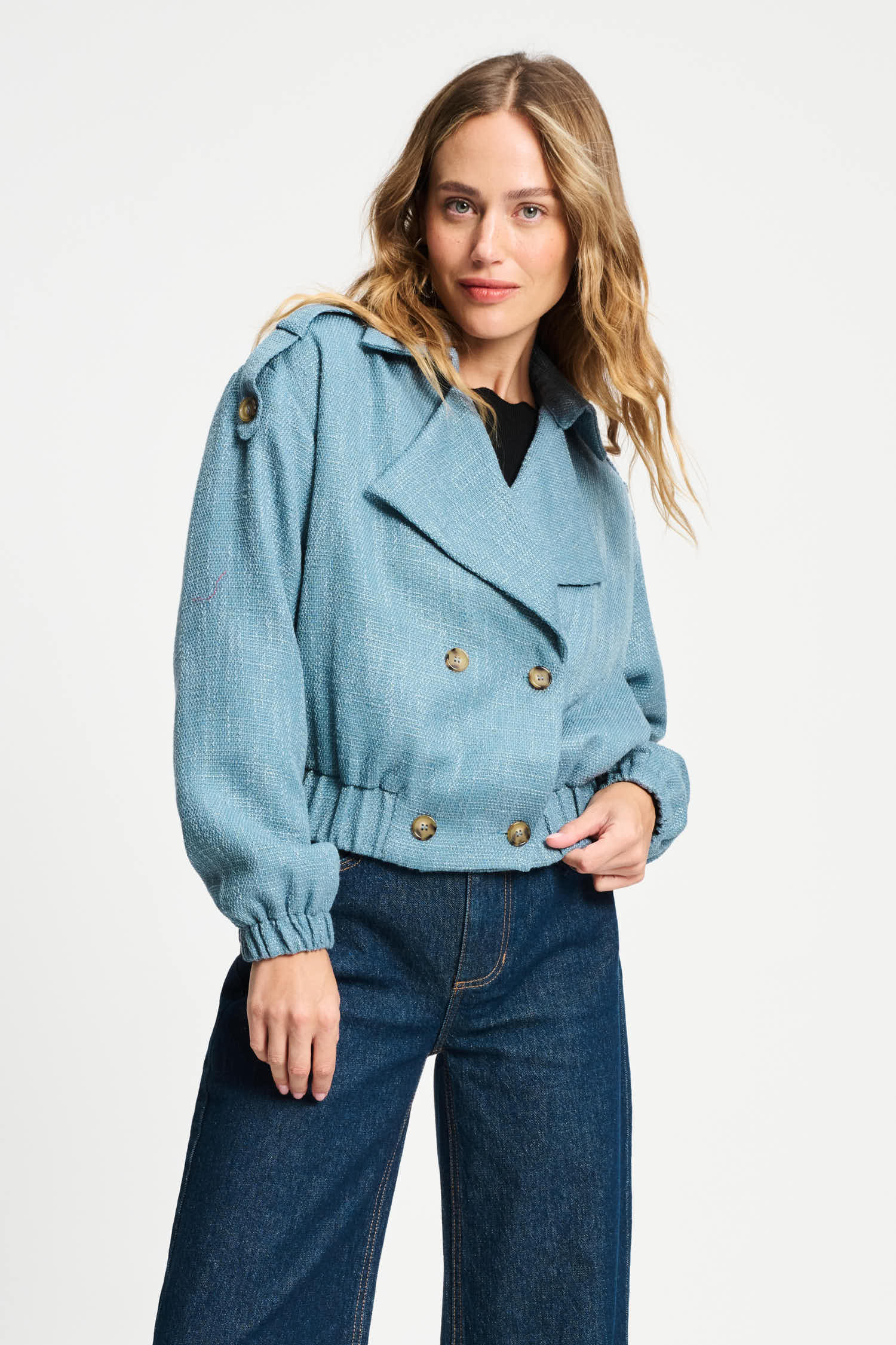 POM Amsterdam Jackets JACKET - Bouclé Dawn Blue