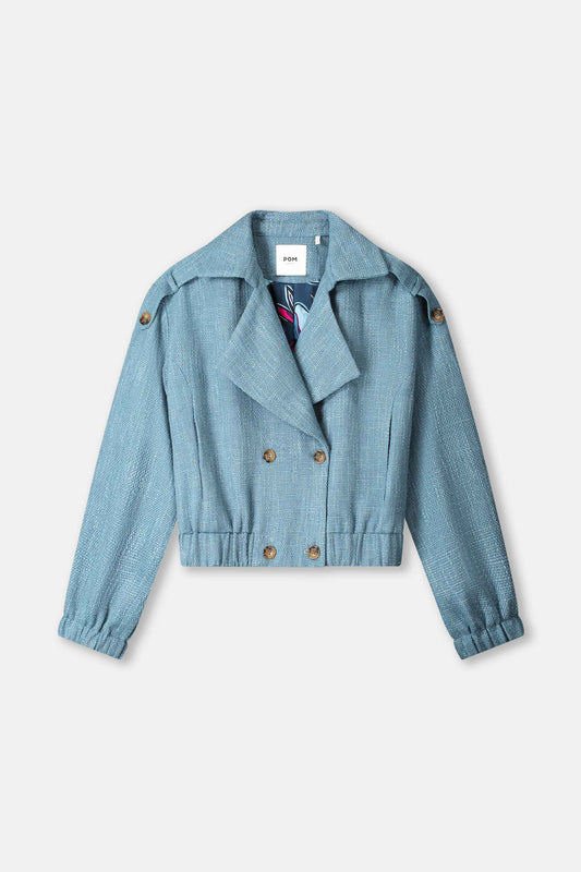 POM Amsterdam Jackets JACKET - Bouclé Dawn Blue