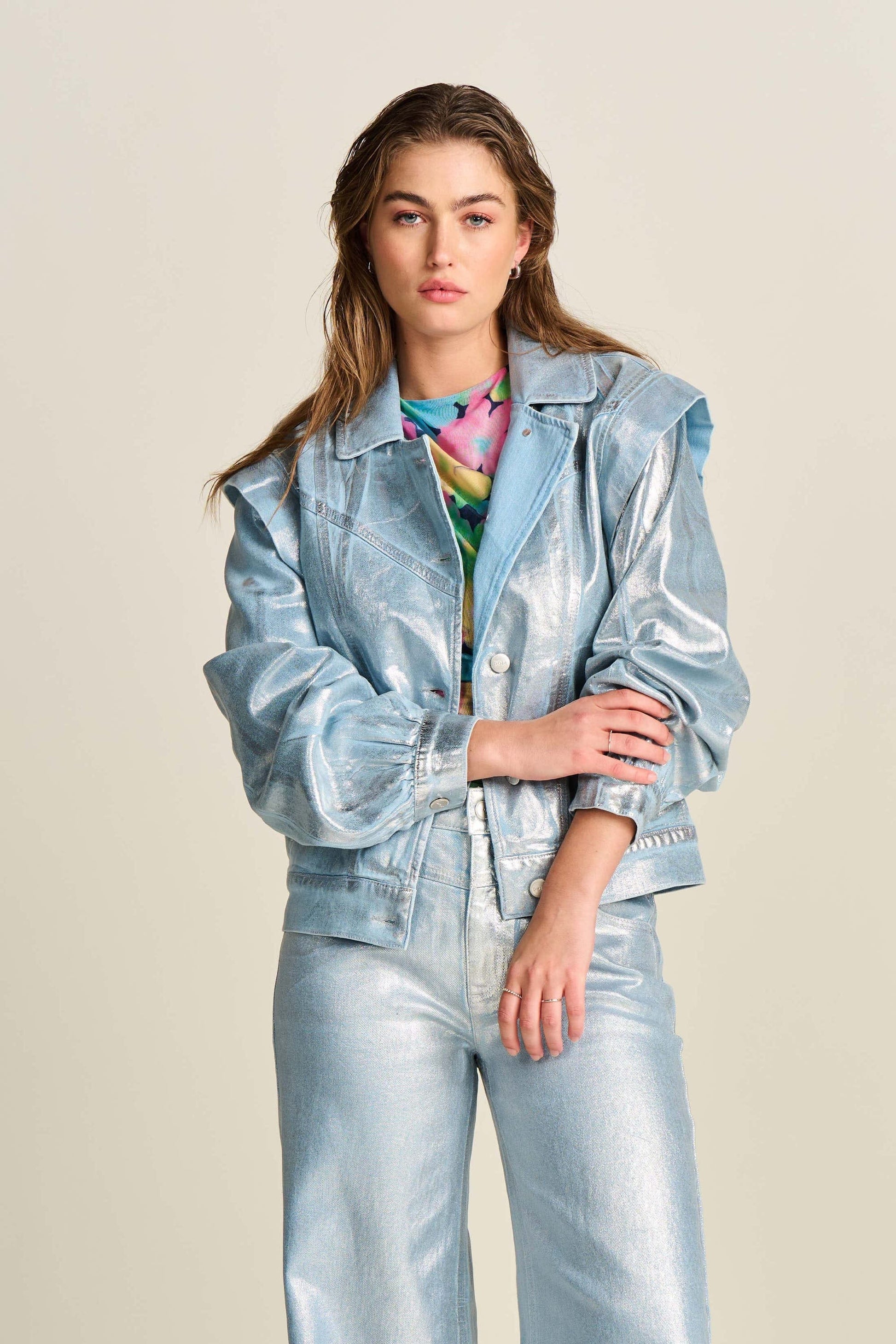 POM Amsterdam Jackets JACKET - Denim Metallic