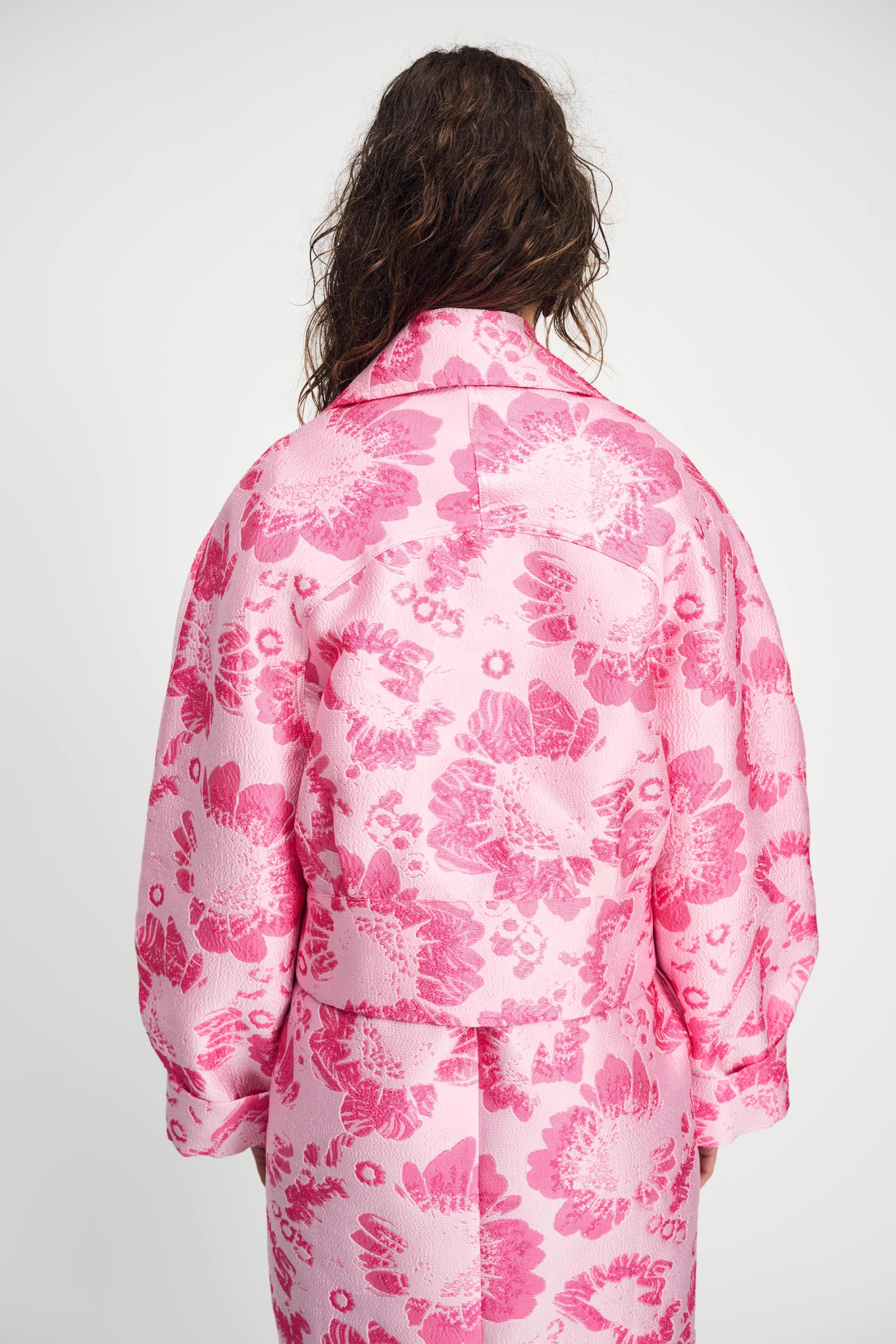 POM Amsterdam Jackets JACKET - Floral Jacquard Raspberry