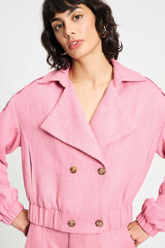 POM Amsterdam Jackets Pink / 34 JACKET - Bouclé Sweet Pink