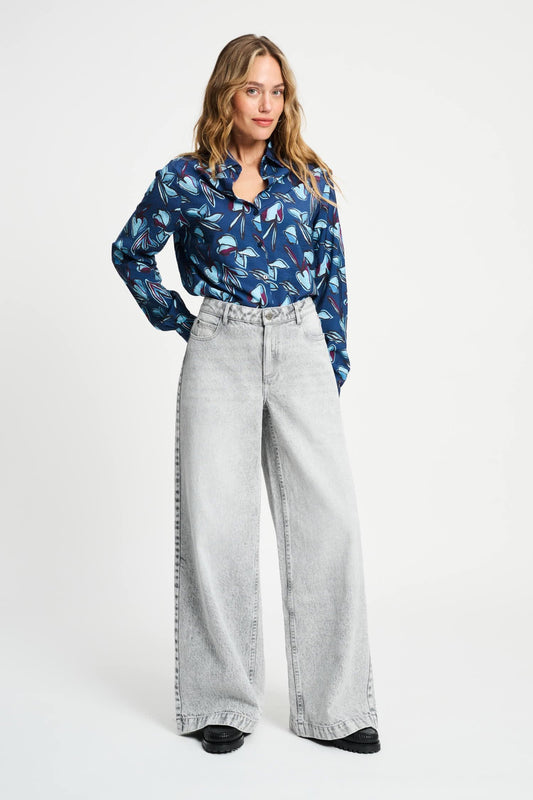 POM Amsterdam Jeans Grey / 34 JEANS - Baggy Wide Leg Grey
