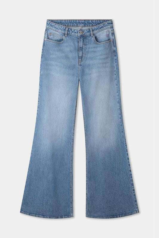POM Amsterdam Jeans JEANS - Flare Mid Blue