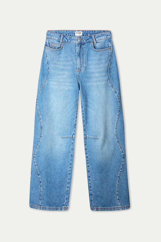POM Amsterdam Jeans JEANS - Jacky Studs Mid Blue