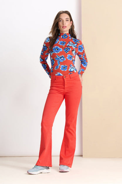 POM Amsterdam Jeans Red / 34 JEANS - Kate Flare Phoenix Red