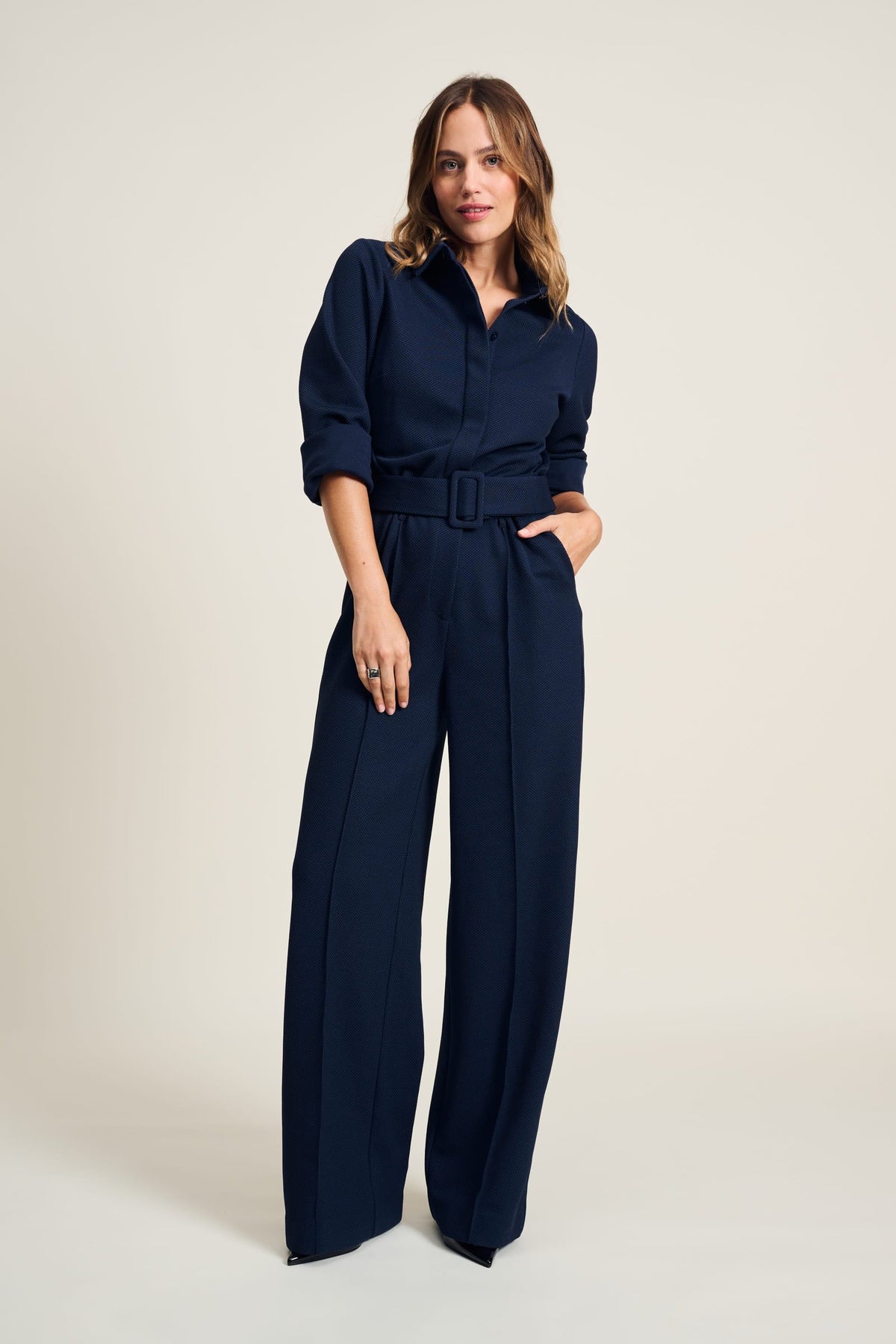 jancidium AMERI JUMPSUITS NAVY きつかっ