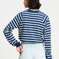 POM Amsterdam Longsleeves LONGSLEEVE - Lisa Striped Blue White