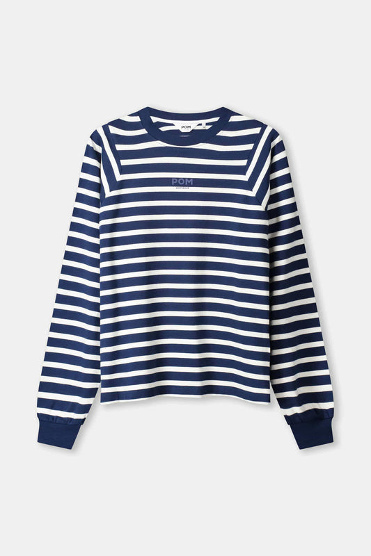POM Amsterdam Longsleeves LONGSLEEVE - Lisa Striped Blue White