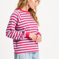 POM Amsterdam Longsleeves LONGSLEEVE - Striped Bright Rose Blue