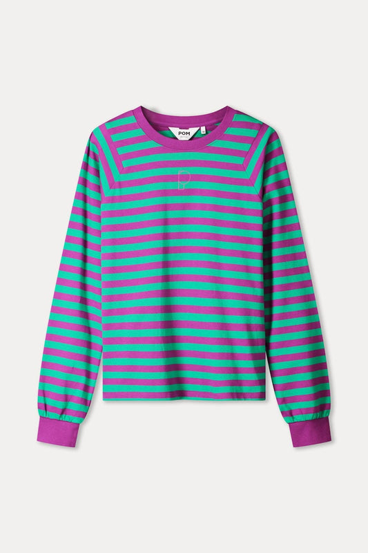 POM Amsterdam Longsleeves LONGSLEEVE - Striped Purple Green