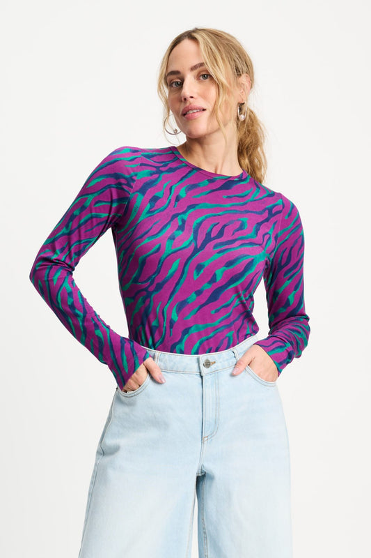 POM Amsterdam Longsleeves Multi colour / 34 LONGSLEEVE - Animal Purple