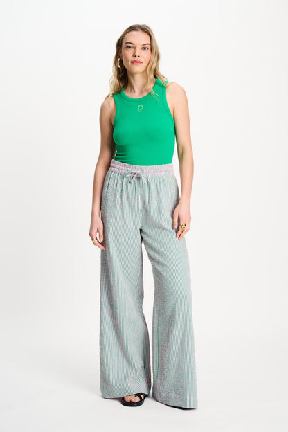 POM Amsterdam Pants Multi colour / 34 PANTS - Seersucker Green Pink