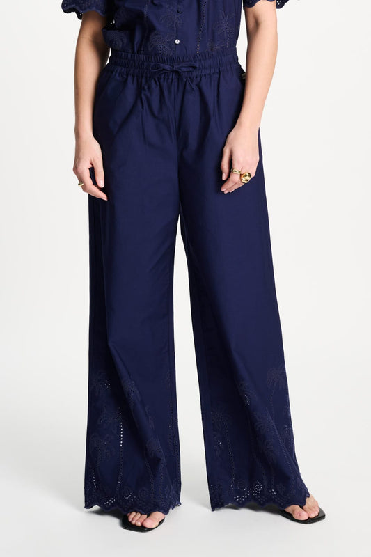 POM Amsterdam Pants PANTS - Broderie Anglaise Night Blue