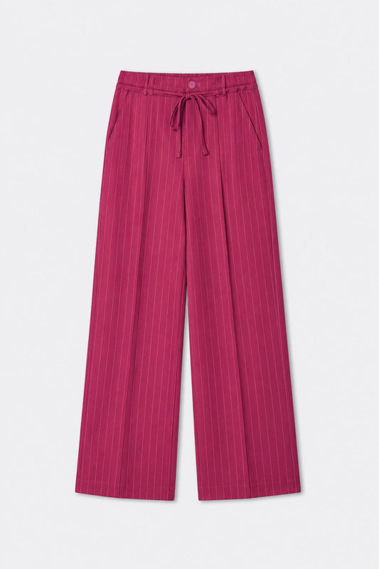 POM Amsterdam Pants PANTS - Jess Striped Burgundy Red