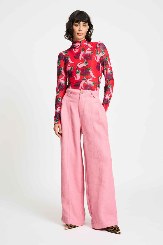 POM Amsterdam Pants Pink / 34 PANTS - Bouclé Sweet Pink
