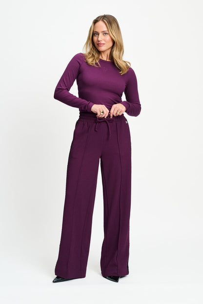 POM Amsterdam Pants Purple / 34 PANTS - Leah Dark Plum