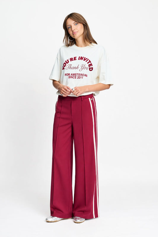 POM Amsterdam Pants Red / 34 PANTS - Nora Burgundy Red