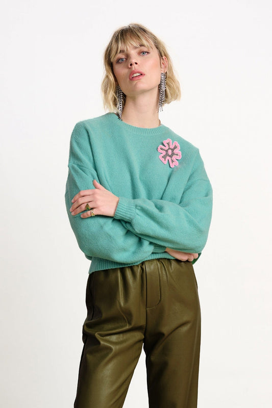 POM Amsterdam Pullovers Blue / 34 JUMPER - Ice Green