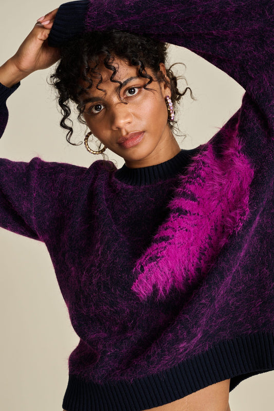 POM Amsterdam Pullovers Blue / 34 PULLOVER - Feather Midnight Blue