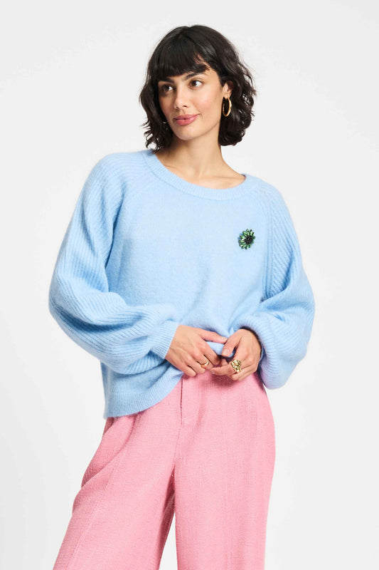 POM Amsterdam Pullovers Blue / 34 SWEATER - Sky Blue