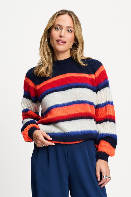POM Amsterdam Pullovers Multi colour / 34 PULLOVER - Faye Striped Blue