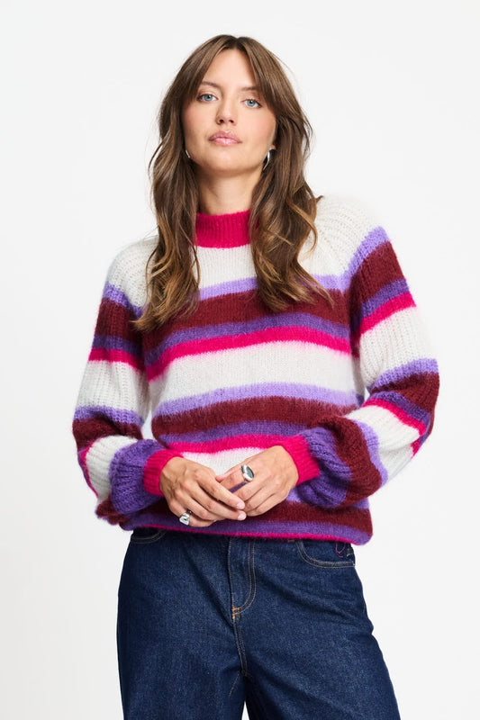 POM Amsterdam Pullovers Multi colour / 34 PULLOVER - Faye Striped Red
