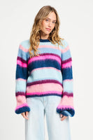 POM Amsterdam Pullovers Multi colour / 34 SWEATER - Brushed Stripes Blue