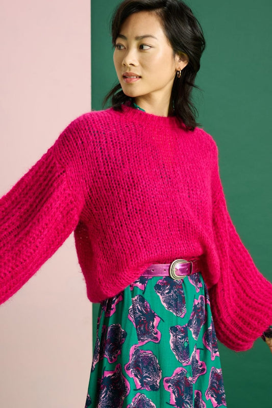 POM Amsterdam Pullovers Pink / 36 JUMPER - Fiery Pink