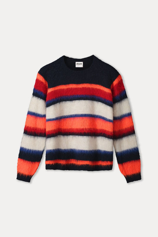 POM Amsterdam Pullovers PULLOVER - Faye Striped Blue
