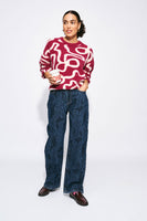 POM Amsterdam Pullovers PULLOVER - Frida Bow Burgundy Red
