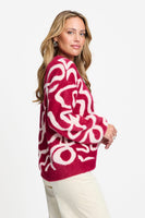POM Amsterdam Pullovers PULLOVER - Frida Bow Burgundy Red