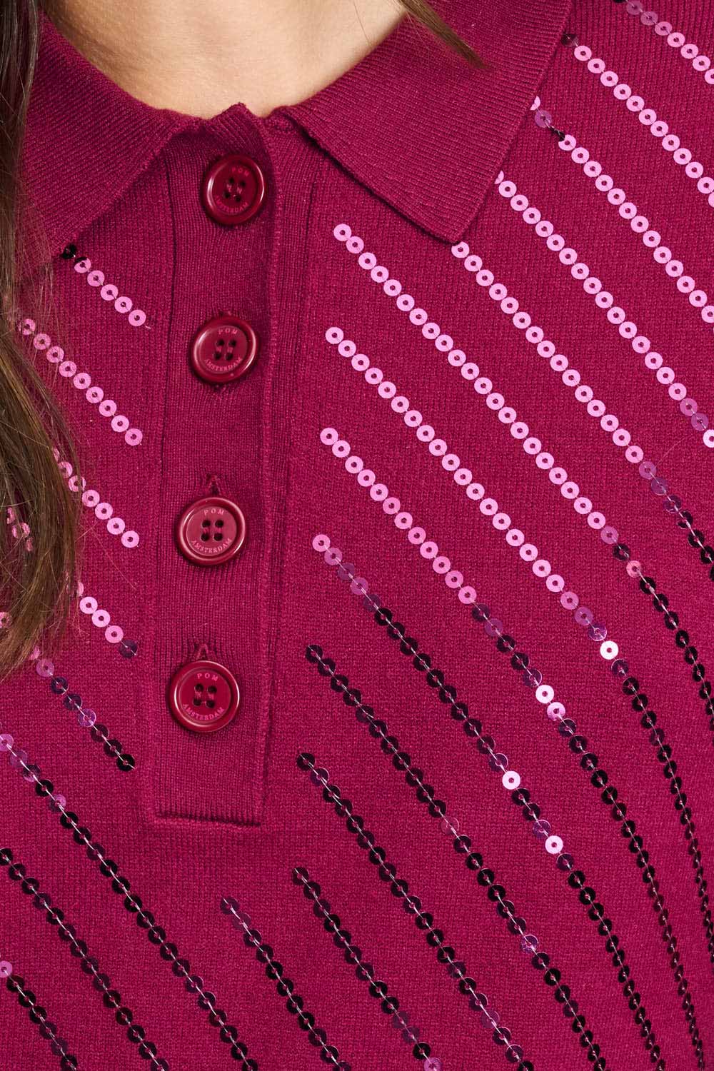 POM Amsterdam Pullovers PULLOVER - Hailey Burgundy Red
