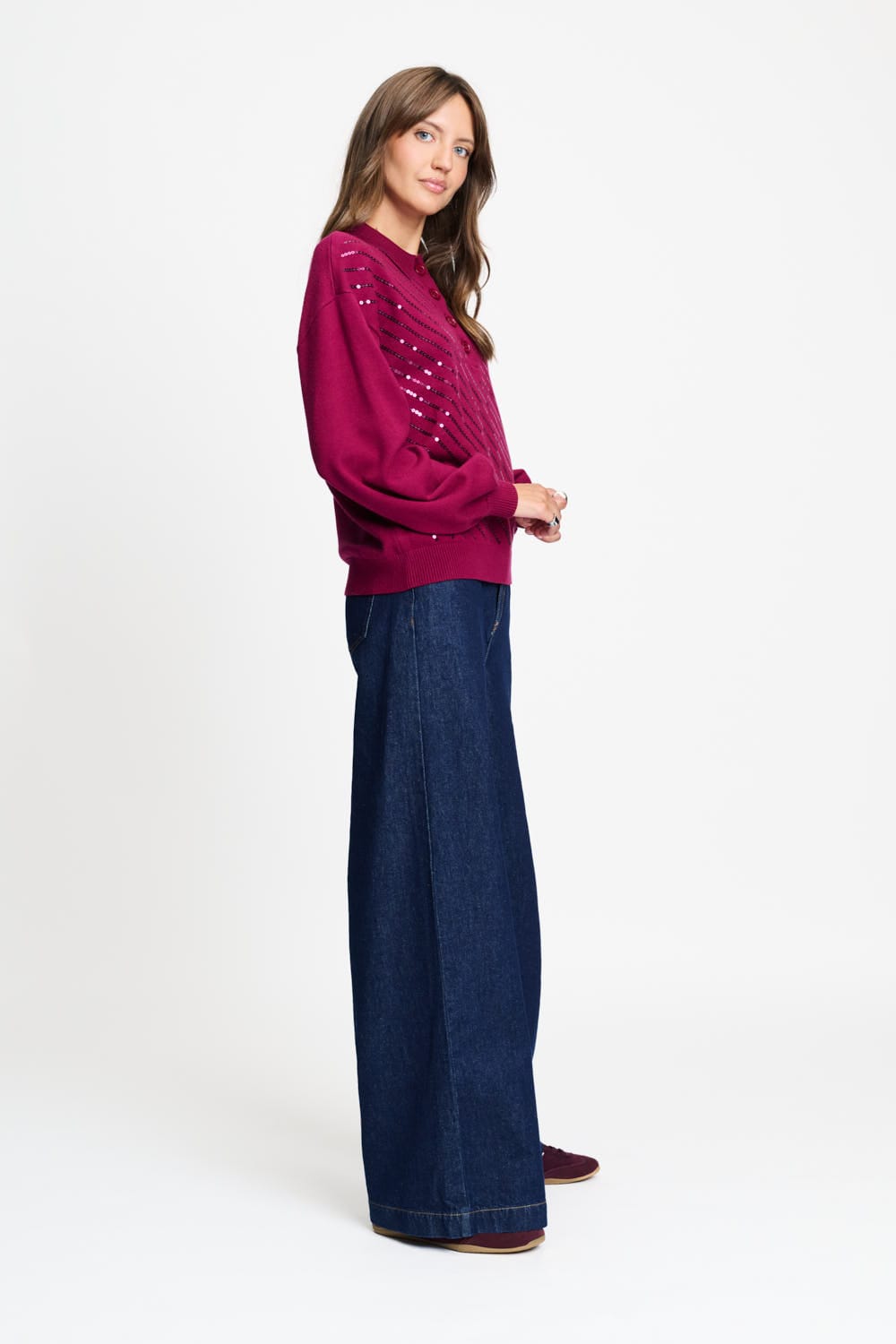 POM Amsterdam Pullovers PULLOVER - Hailey Burgundy Red