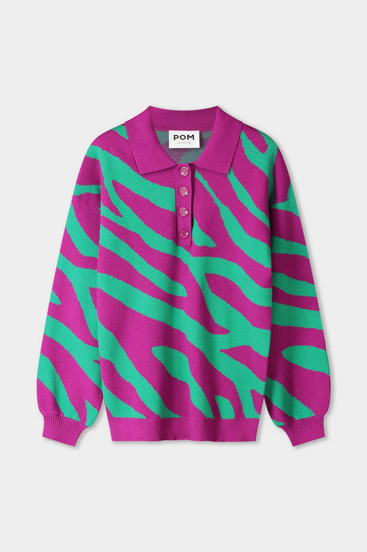 POM Amsterdam Pullovers PULLOVER - Polo Animal Purple