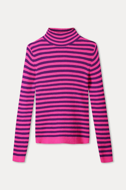POM Amsterdam Pullovers PULLOVER - Riley Striped Pink Purple