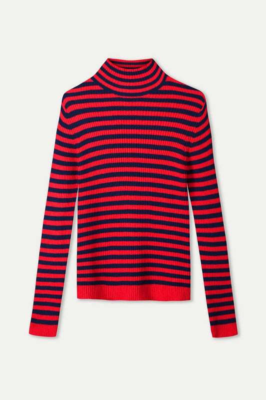 POM Amsterdam Pullovers PULLOVER - Riley Striped Rouge Blue