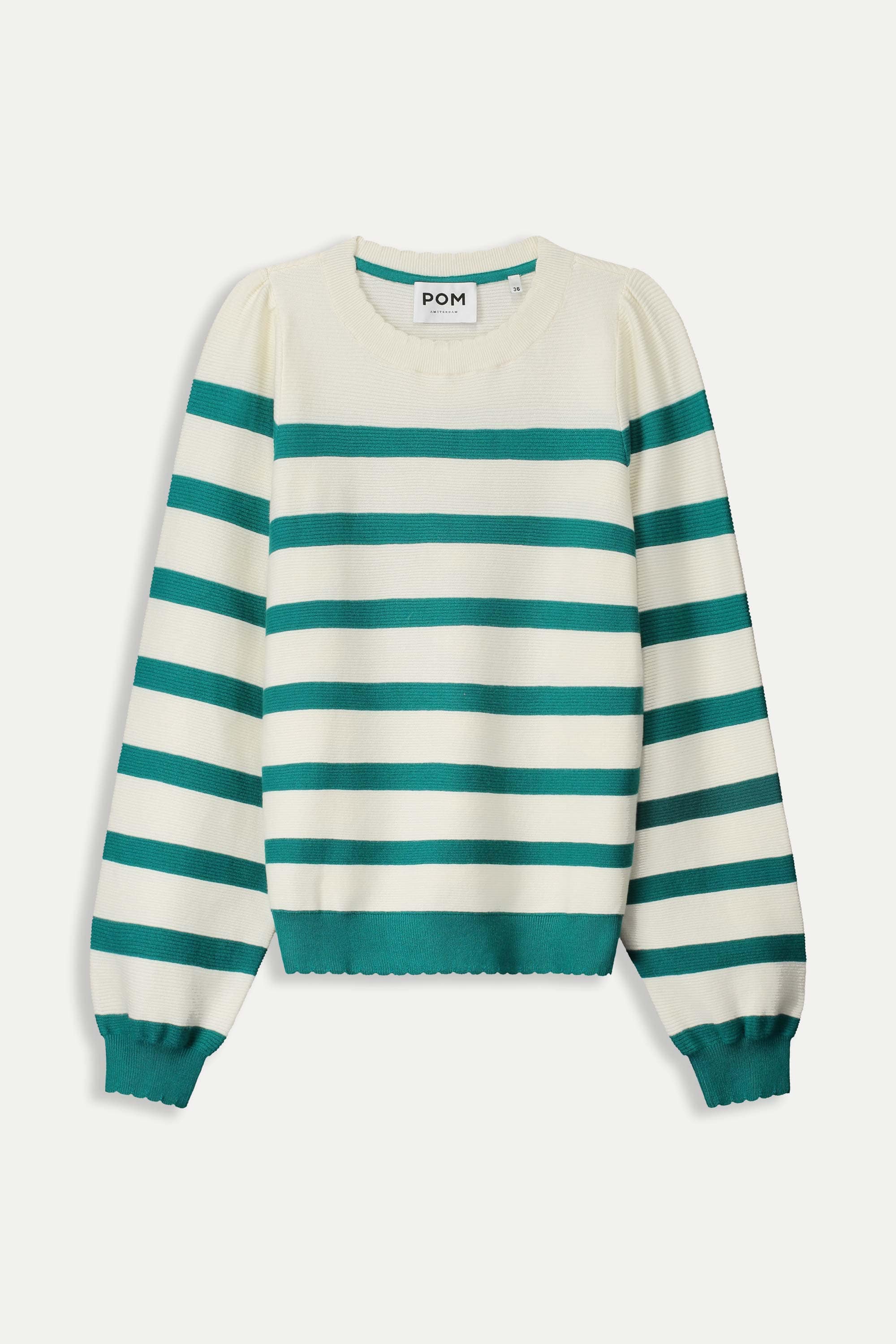 POM Amsterdam Pullovers PULLOVER - Striped Fresh Green
