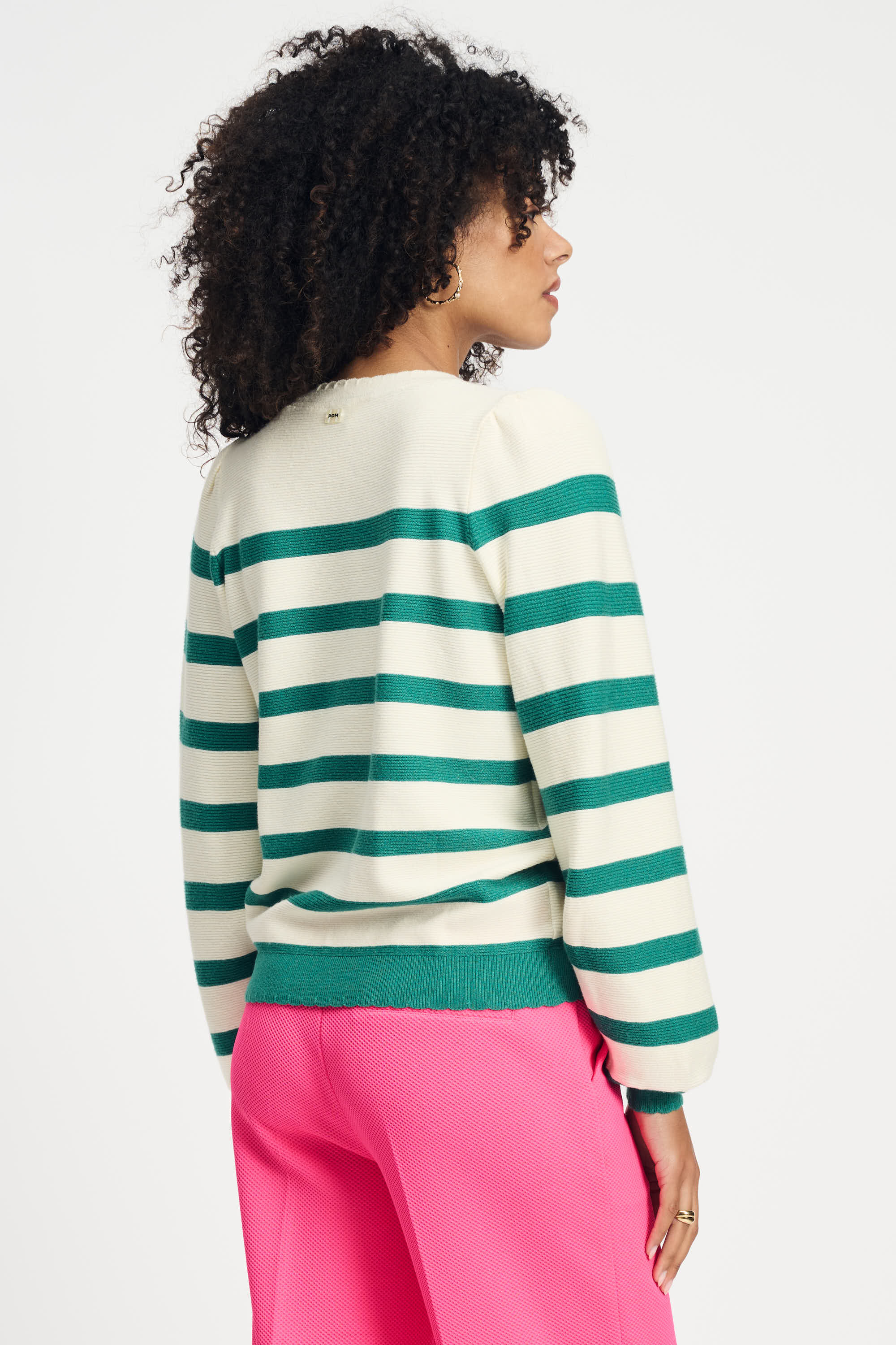 POM Amsterdam Pullovers PULLOVER - Striped Fresh Green