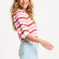 POM Amsterdam Pullovers PULLOVER - Striped Pink Orange