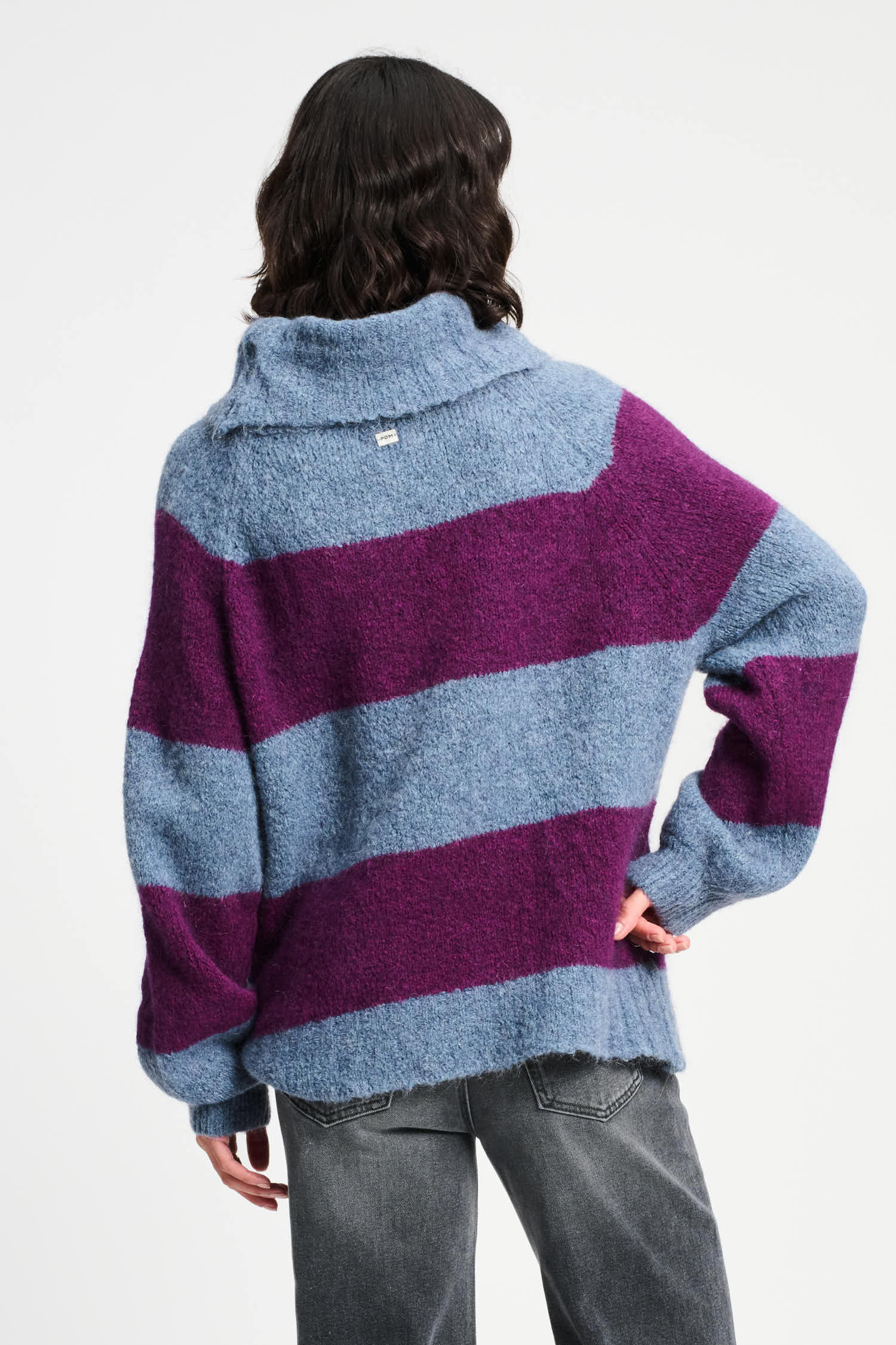 POM Amsterdam Pullovers SWEATER - Plum Stripes