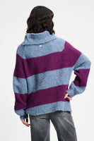 POM Amsterdam Pullovers SWEATER - Plum Stripes