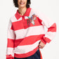 POM Amsterdam Pullovers TOP - Polo Stripes Coral