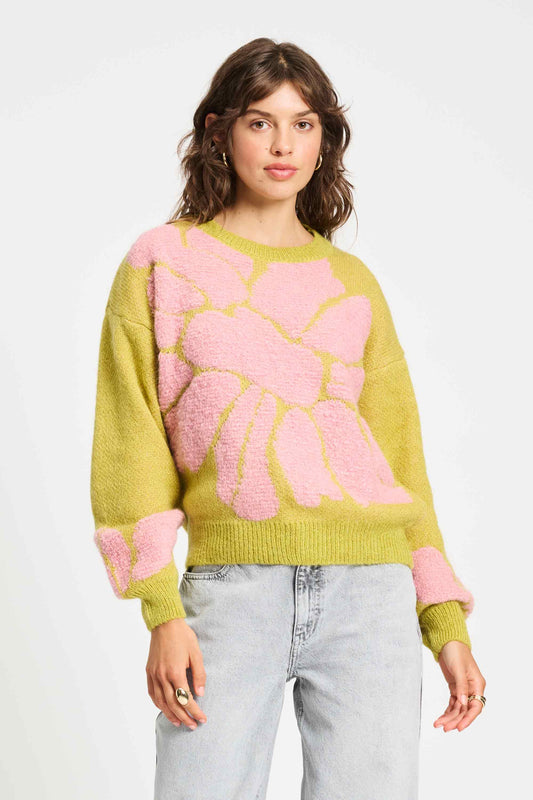 POM Amsterdam Pullovers Yellow / 34 SWEATER - Garden Flower